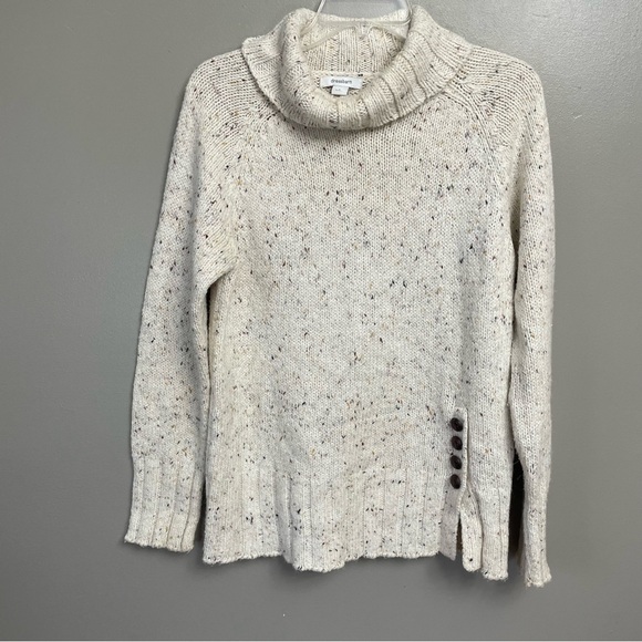 dressbarn Sweaters - Dressbarn Turtleneck Sweater Womens Large wool blend cream multicolor